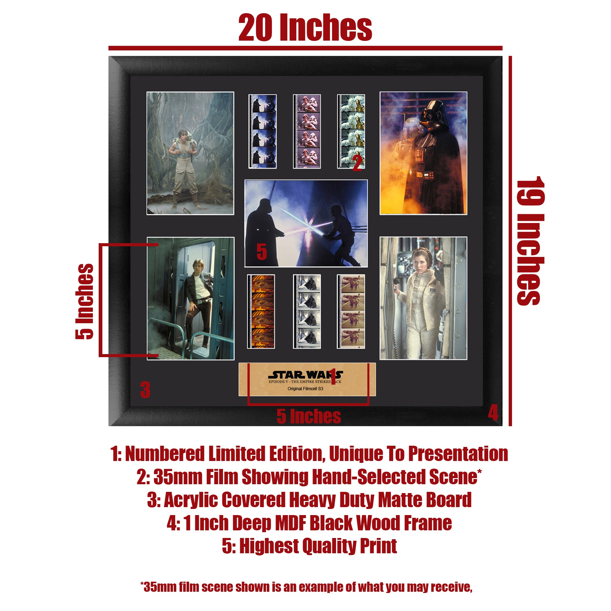 Star Wars Episode V: The Empire Strikes Back (S3) FilmCells Presentation Limited Edition Montage Wall Art SW70IW